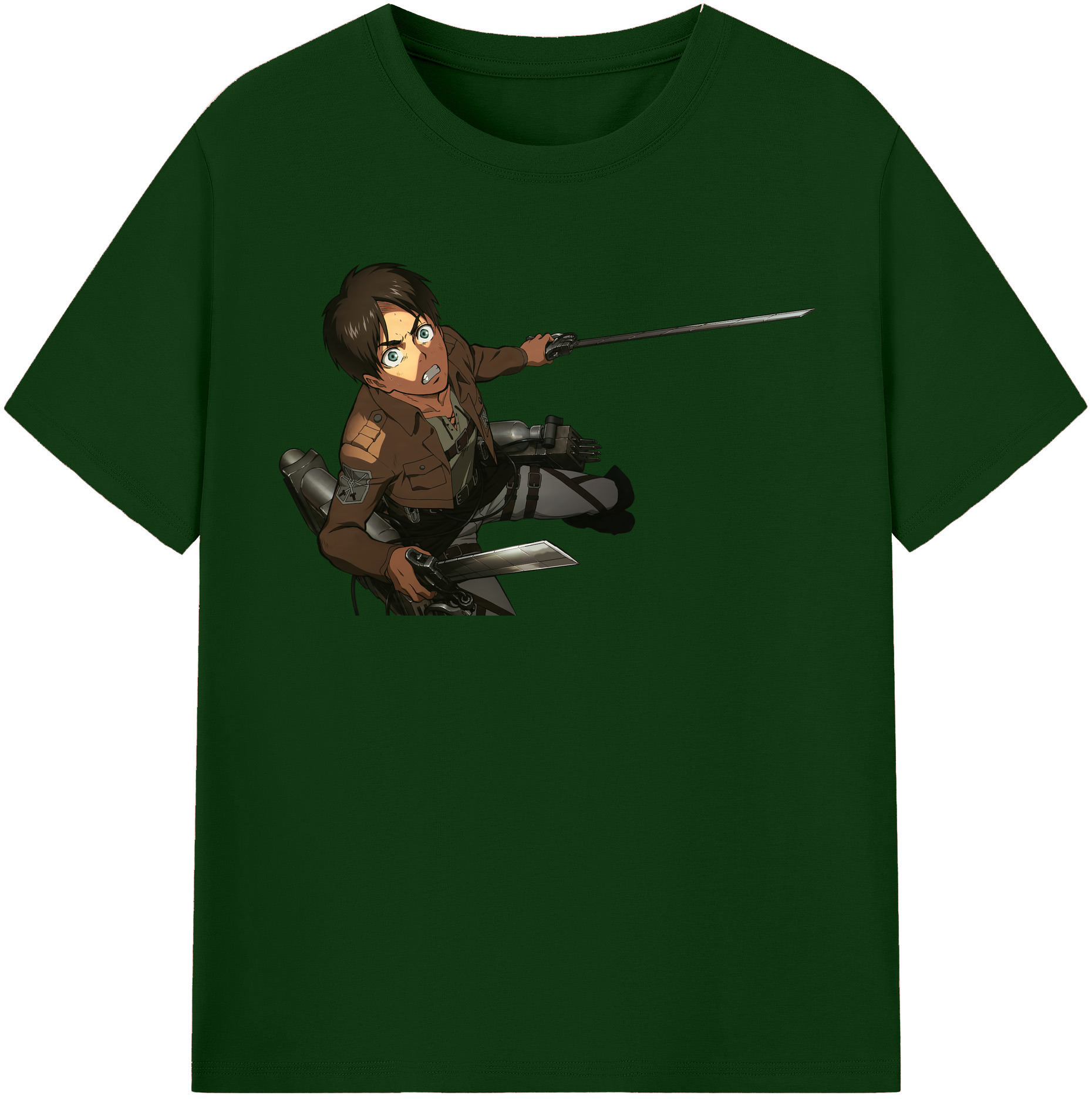 （画像用） 進撃の巨人 エレン･イェーガー Attack on Titan Eren Jäger 綿100％半袖Tシャツ（フロントプリント）
